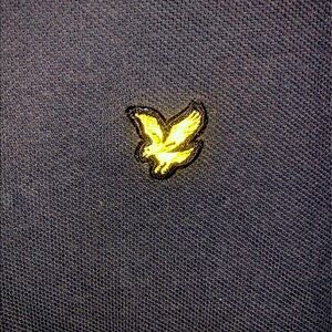 Lyle & Scott Crewneck Polo Men Black Top Vintage M Eagle Logo
